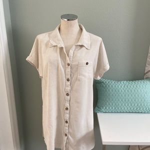 Beige Shirt Tailored Top